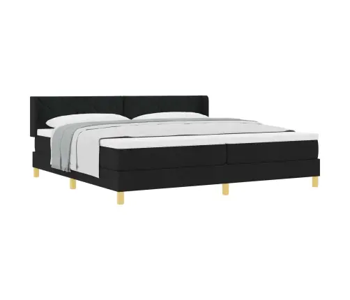 Kastītes Atsperu Gulta Melns Un Balts 200 X 200 Cm Putas Vidaxl