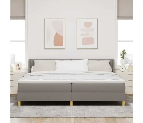 Kiemas Lova Su Čiužiniu Taupe 200 X 200 Cm Poliesteris