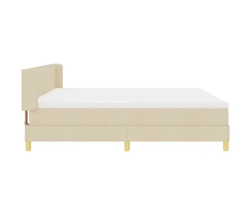 Kastītes Atsperu Gulta Krēmkrāsa 200 X 200 Cm Poliesters Vidaxl