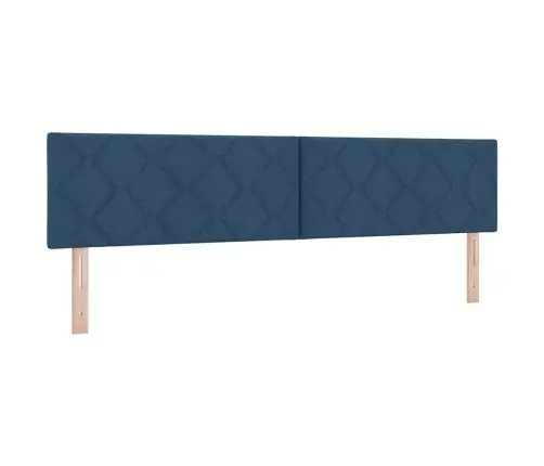 Box Spring Gulta Ar Matraci Zilā Krāsā, 200 X 200 Cm, Audums Vidaxl