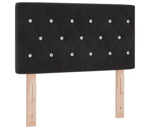 Gultas Rāmis Ar Matraci Melnā Krāsā 100X200 Cm Samts Melna Vidaxl