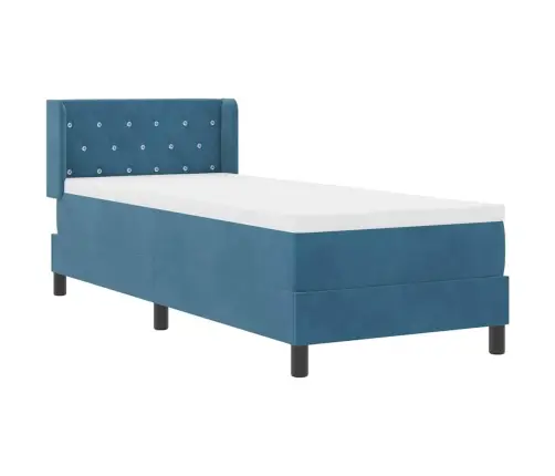 Kastītes Atsperu Gulta Tumši Zils 200 X 80 Cm Poliesters Vidaxl