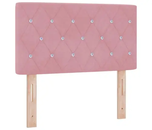 Kastītes Atsperu Gulta Ar Matraci Rozā 200 X 80 Cm Poliesters Vidaxl