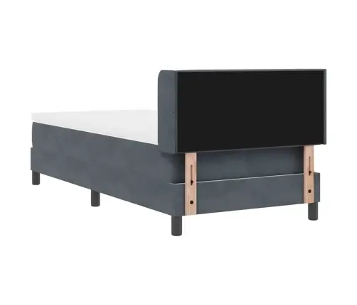 Kastes Gultas Ar Matraci Tumši Pelēks 90X190 Cm Samts Vidaxl