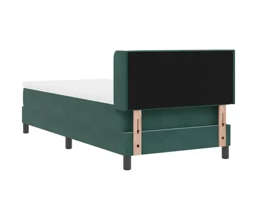 Gultas Rāmis Ar Matraci Melnā Krāsā 100X200 Cm Samts Tumši Zaļa Vidaxl