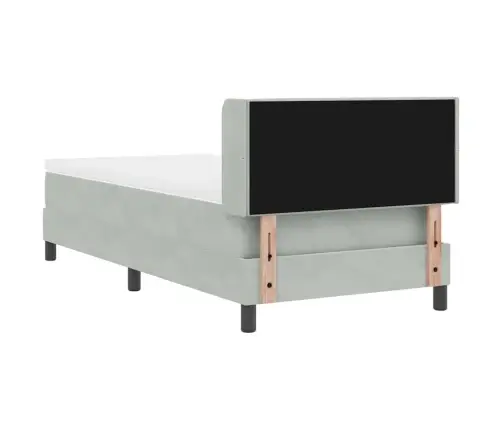 Gultas Pamatne Ar Matraci Gaiši Pelēkā Krāsā 90X200 Cm No Samta Vidaxl