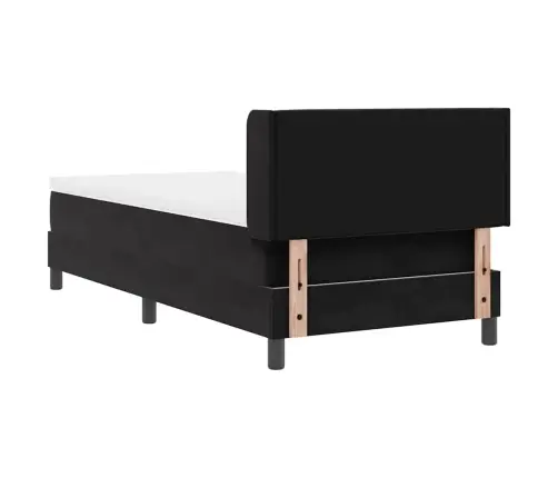 Gultas Rāmis Ar Matraci Melns 100X200 Cm Samts Vidaxl