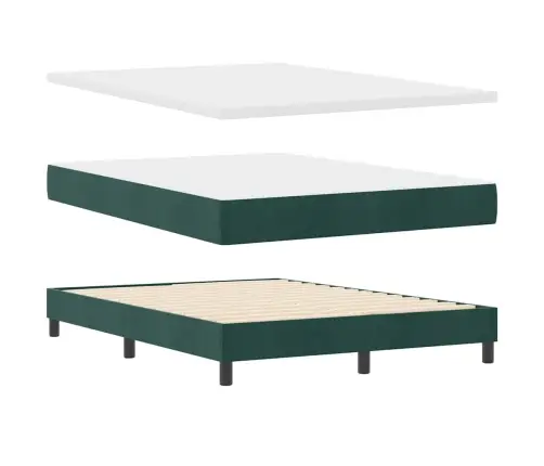 Gultas Rāmis Ar Matraci Melnā Krāsā 100X200 Cm Samts Tumši Zaļa Vidaxl