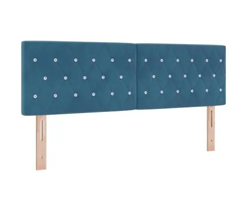 Gultas Rāmis Ar Matraci Melnā Krāsā 100X200 Cm Samts Tumši Zila Vidaxl