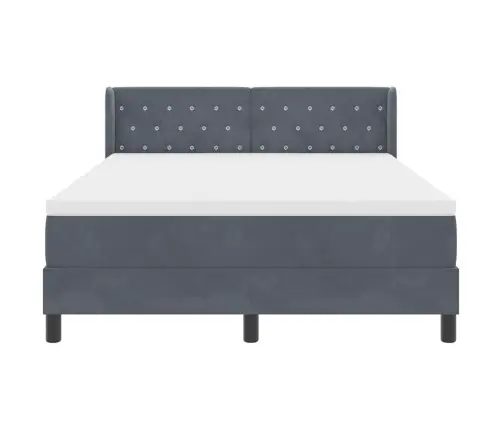 Kaste Gultas Ar Matraci Tumši Pelēks 160X200 Cm Samts Vidaxl