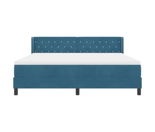 Kastītes Atsperu Gulta Tumši Zils 200 X 180 Cm Poliesters Vidaxl