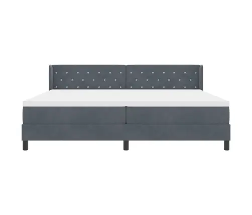 Kiemas Lova Su Čiužiniu Tamsiai Pilka 200 X 200 Cm Poliesteris