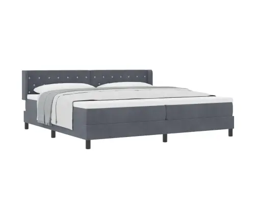 Kiemas Lova Su Čiužiniu Tamsiai Pilka 200 X 200 Cm Poliesteris