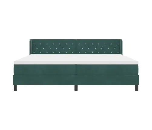 Gultas Rāmis Ar Matraci Melnā Krāsā 100X200 Cm Samts Tumši Zaļa Vidaxl