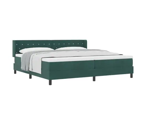 Gultas Rāmis Ar Matraci Melnā Krāsā 100X200 Cm Samts Tumši Zaļa Vidaxl