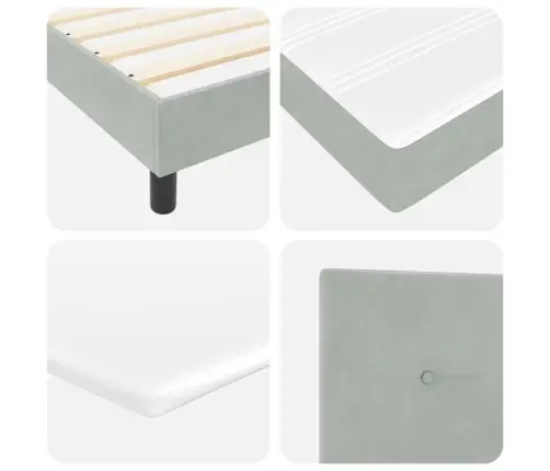 Gultas Rāmis Ar Matraci Melnā Krāsā 100X200 Cm Samts Ar Matraci Vidaxl