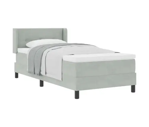 Gultas Rāmis Ar Matraci Melnā Krāsā 100X200 Cm Samts Ar Matraci Vidaxl