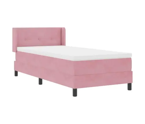 Box Spring Gulta Ar Matci Rozā 80X200 Cm Samts Vidaxl
