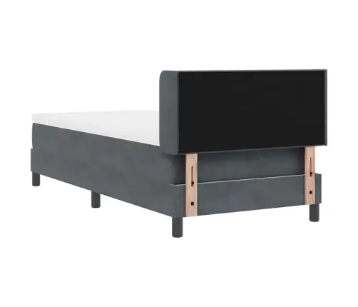 Gultas Pamatne Ar Matraci Tumši Pelēka 90X190 Cm No Samta Vidaxl