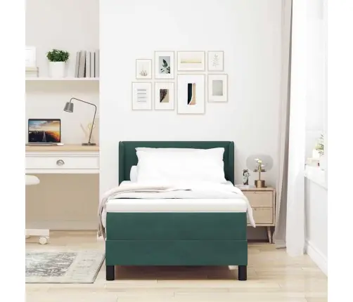 Gultas Rāmis Ar Matraci Melnā Krāsā 100X200 Cm Samts Tumši Zaļa Vidaxl Gultas Rāmis Ar Matraci Melnā Krāsā 100X200 Cm Samts Tumši Zaļa Vidaxl