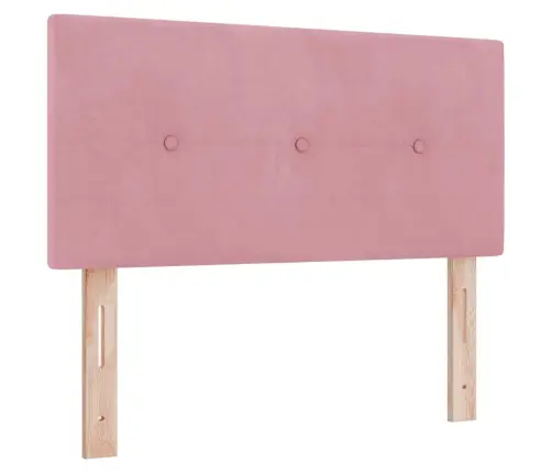 Gultas Rāmis Ar Matraci Melnā Krāsā 100X200 Cm Samts Rozā Vidaxl