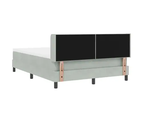 Kiemas Lova Su Čiužiniu Šviesiai Pilka 200 X 140 Cm Poliesteris