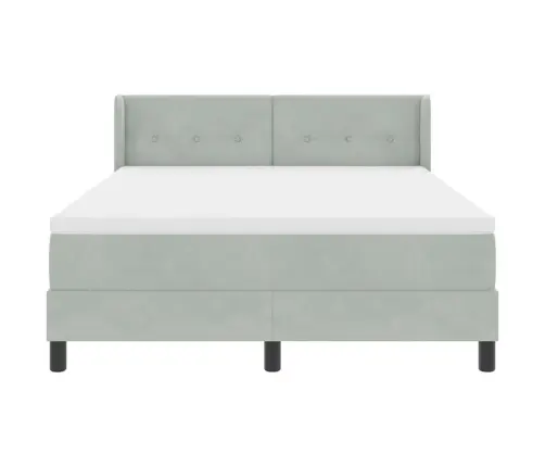 Kiemas Lova Su Čiužiniu Šviesiai Pilka 200 X 140 Cm Poliesteris