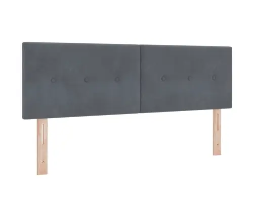 Gultas Pamatne Ar Matrači Tumši Pelēka 160X200 Cm Samts Vidaxl