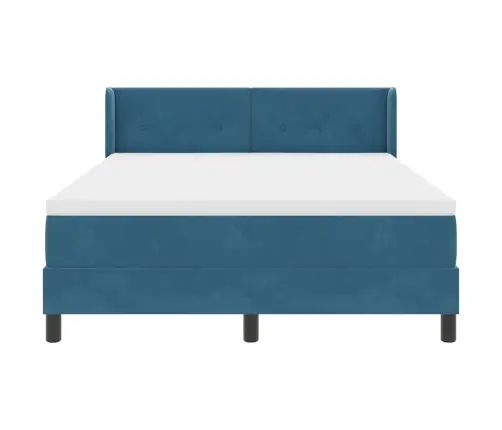 Kastītes Atsperu Gulta Tumši Zils 200 X 160 Cm Poliesters Vidaxl