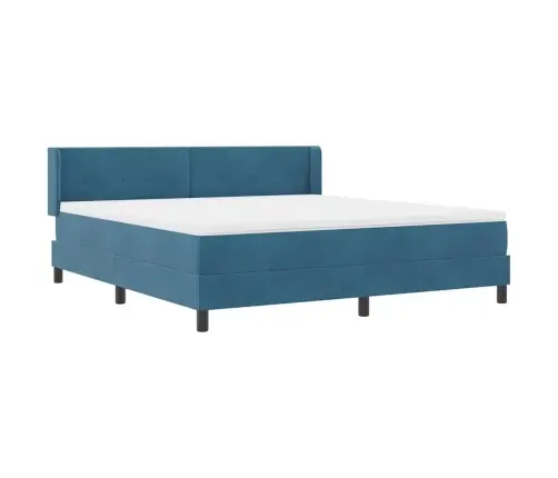 Kastītes Atsperu Gulta Tumši Zils 200 X 180 Cm Poliesters Vidaxl