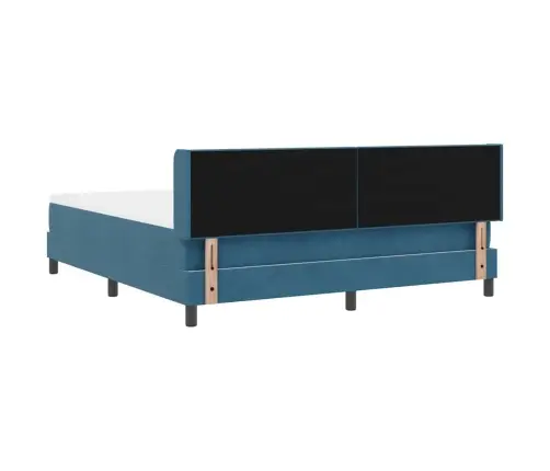 Kastītes Atsperu Gulta Tumši Zils 200 X 180 Cm Poliesters Vidaxl