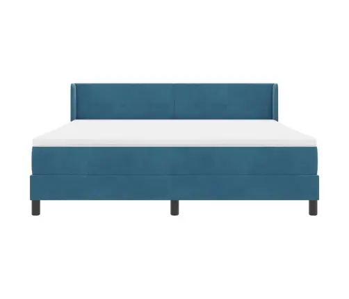 Kastītes Atsperu Gulta Tumši Zils 200 X 180 Cm Poliesters Vidaxl