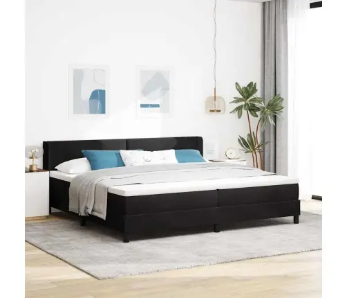 Kaste Spring Gulta Ar Matraci Melna 200X200 Cm Vels Vidaxl