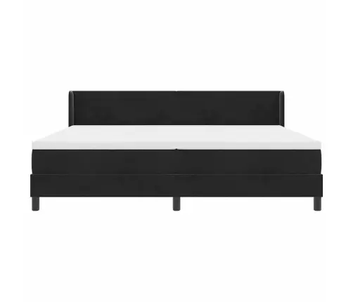 Kaste Spring Gulta Ar Matraci Melna 200X200 Cm Vels Vidaxl