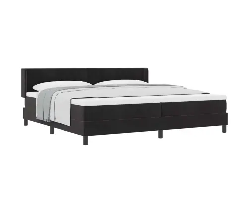 Kaste Spring Gulta Ar Matraci Melna 200X200 Cm Vels Vidaxl