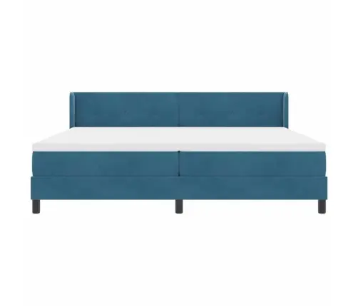 Kastītes Atsperu Gulta Tumši Zils 200 X 200 Cm Poliesters Vidaxl