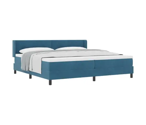 Kastītes Atsperu Gulta Tumši Zils 200 X 200 Cm Poliesters Vidaxl