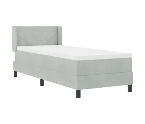 Gultas Rāmis Ar Matraci Melnā Krāsā 100X200 Cm Samts Ar Matraci Vidaxl