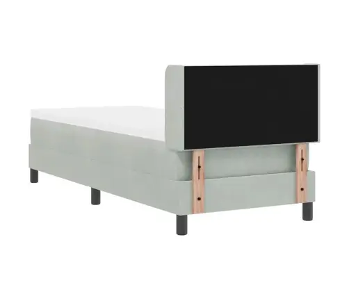 Gultas Rāmis Ar Matraci Melnā Krāsā 100X200 Cm Samts Ar Matraci Vidaxl