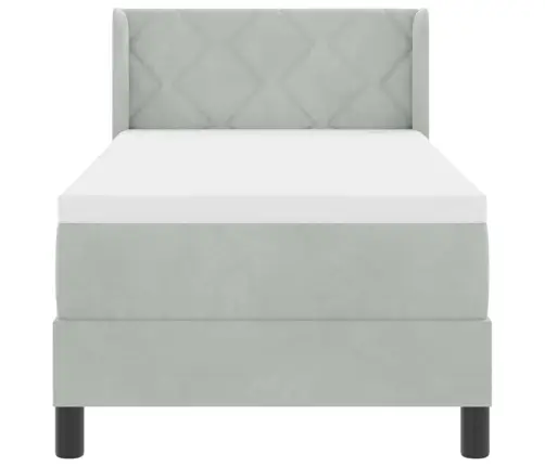 Gultas Rāmis Ar Matraci Melnā Krāsā 100X200 Cm Samts Ar Matraci Vidaxl