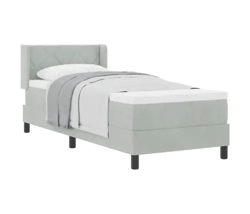 Gultas Rāmis Ar Matraci Melnā Krāsā 100X200 Cm Samts Ar Matraci Vidaxl