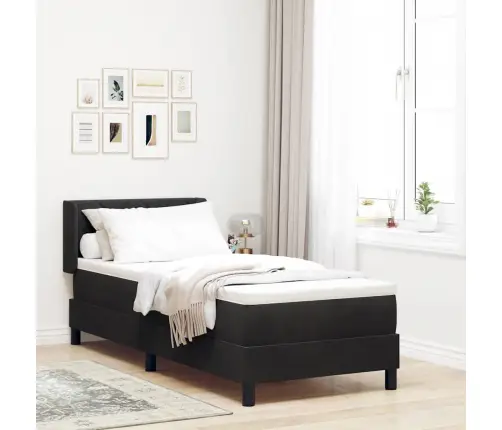 Gultas Rāmis Ar Matraci Melnā Krāsā 100X200 Cm Samts Melna Vidaxl