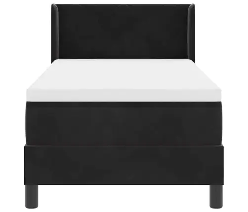 Gultas Rāmis Ar Matraci Melnā Krāsā 100X200 Cm Samts Melna Vidaxl
