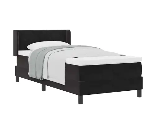 Gultas Rāmis Ar Matraču Melns 90X190 Cm Samts Vidaxl