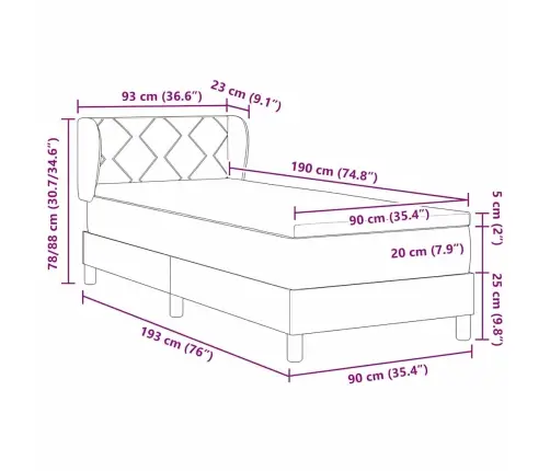 Gultas Rāmis Ar Matraci Melnā Krāsā 100X200 Cm Samts Tumši Zaļa Vidaxl
