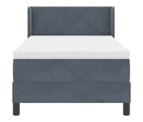 Gultas Rāmja Matracis Tumši Pelēks 90X200 Cm Samts Vidaxl