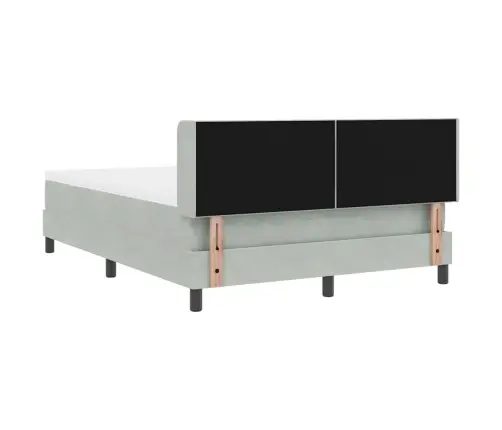 Gultas Uz Gultas Ar Matrača Komplektu Gaiši Pelēks 140X200 Cm Samts Vidaxl