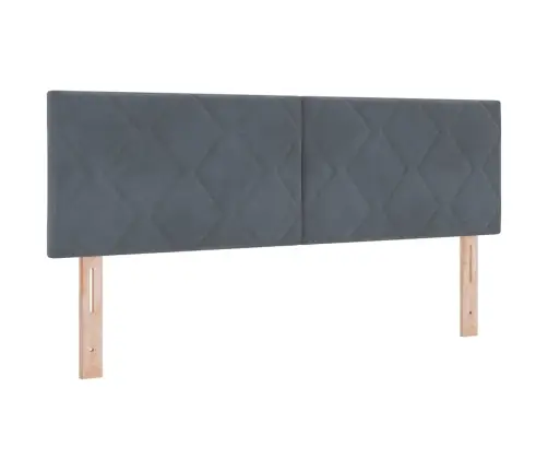 Kastē Iebūvēts Gultas Mats Tumši Pelēks 160X200 Cm Samts Vidaxl