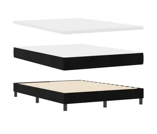 Gultas Rāmis Ar Matraci Melnā Krāsā 100X200 Cm Samts Melna Vidaxl