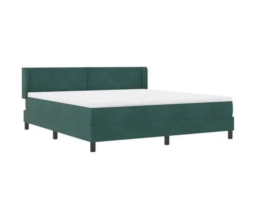 Gultas Rāmis Ar Matraci Melnā Krāsā 100X200 Cm Samts Tumši Zaļa Vidaxl